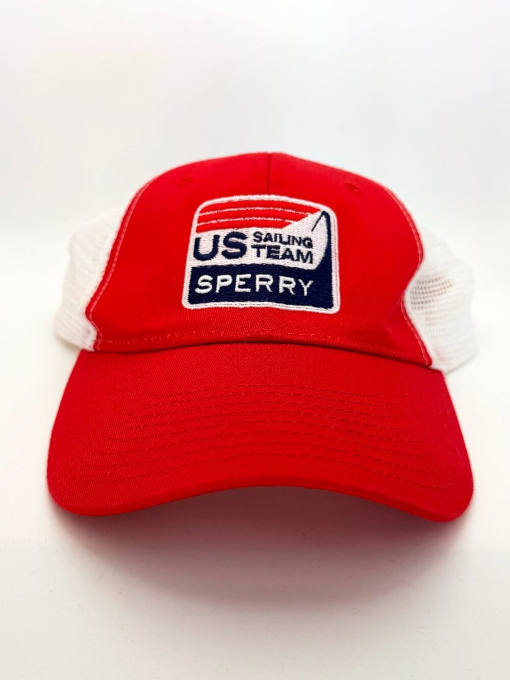 Sperry US Sailing Team Red White Trucker Hat Snapback Mesh Cap